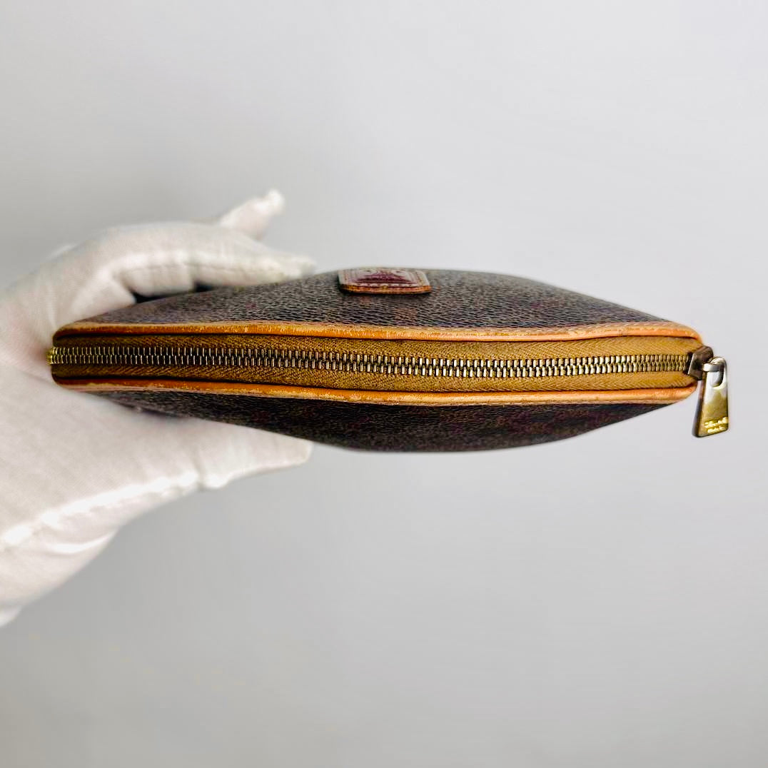 Celine Triomphe Macadam Monogram Logo GHW Vintage Toiletry Pouch Clutch Case