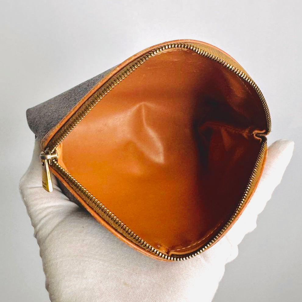 Celine Triomphe Macadam Monogram Logo GHW Vintage Toiletry Pouch Clutch Case