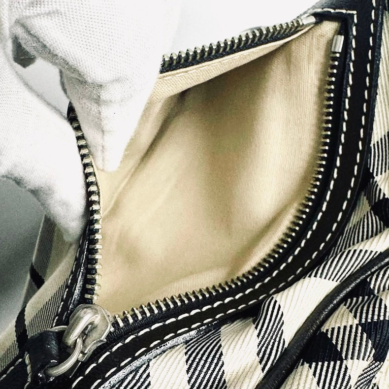 Burberry Beige / Black Classic Check Nova Haymarket Checkered Shoulder Sling Bag