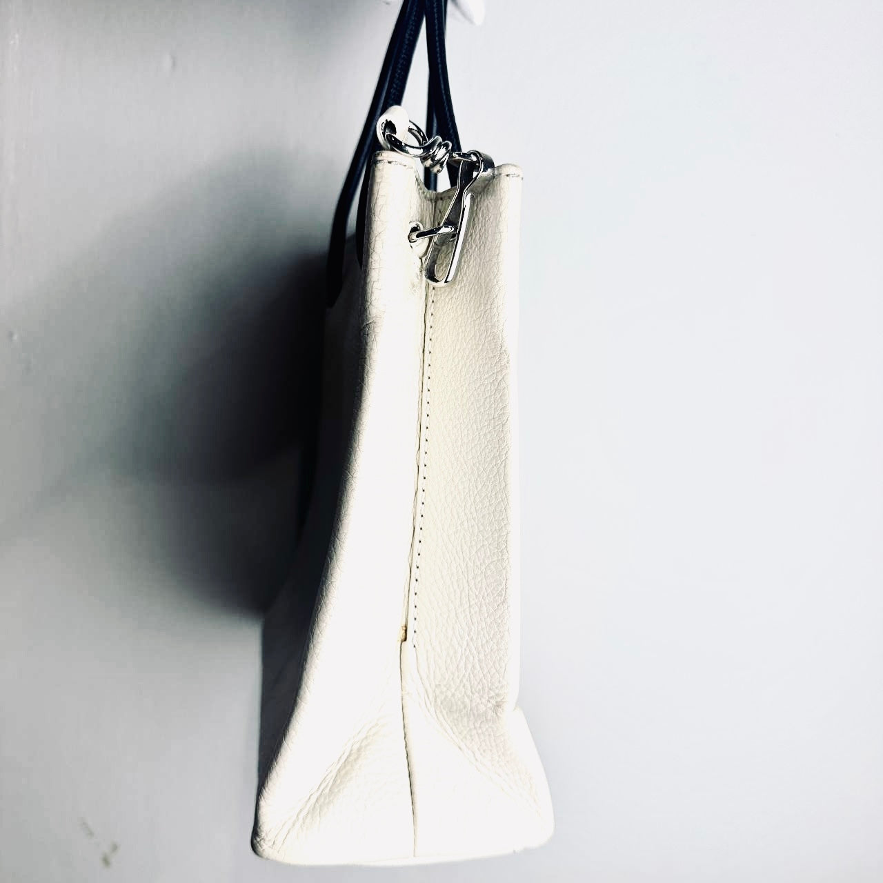 Balenciaga Everyday XXS Black / White Monogram Logo 2-Way Leather Shopper Shopping Shoulder Sling Tote Bag