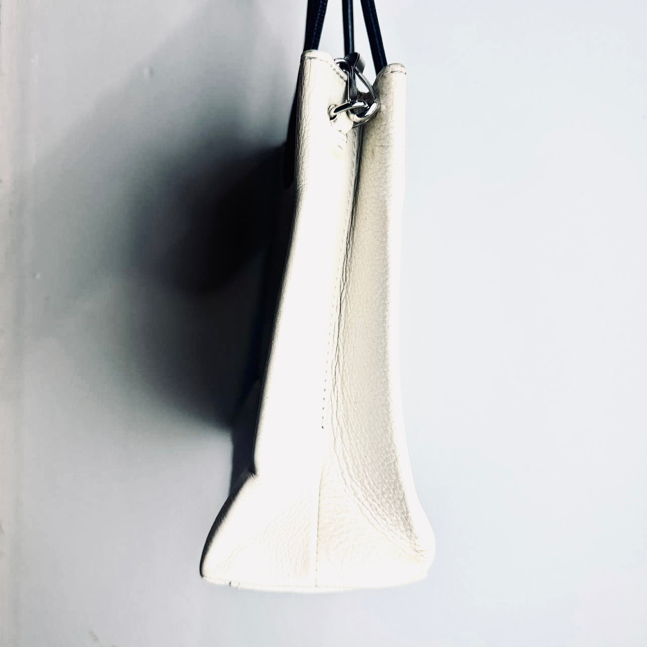 Balenciaga Everyday XXS Black / White Monogram Logo 2-Way Leather Shopper Shopping Shoulder Sling Tote Bag