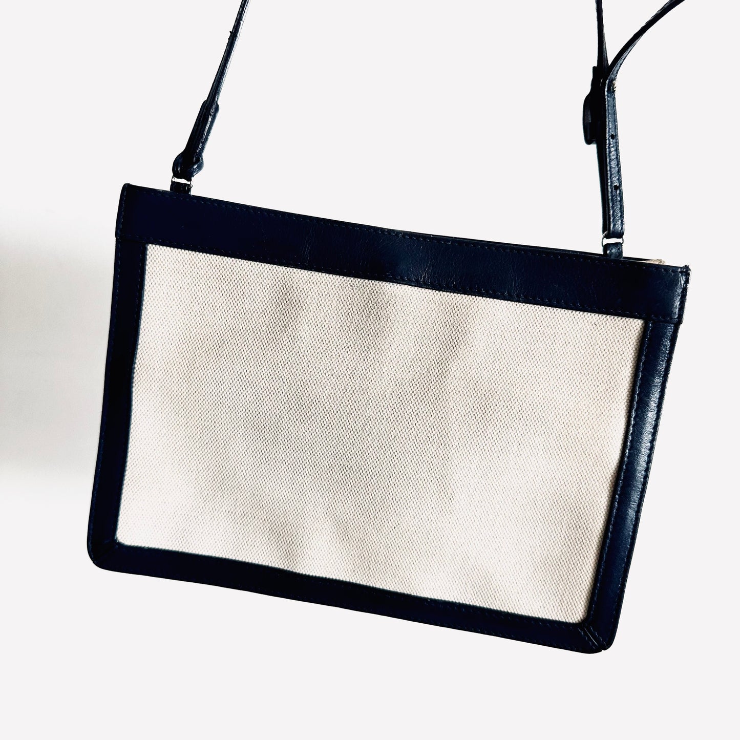 Balenciaga Cabas AJ Navy Blue / White Logo Small Pochette Clutch Shoulder Sling Bag