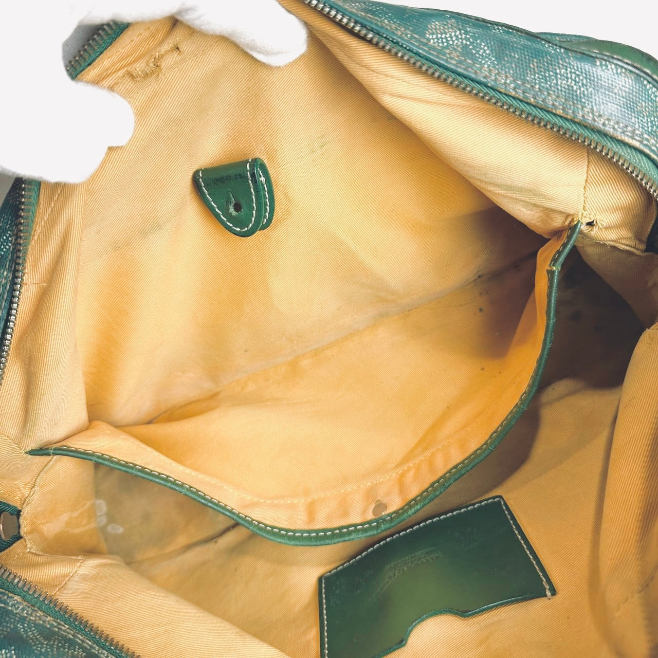 Goyard Dark Green Saint St Martin Goyardine Monogram Logo Boston Baguette Shopper Shoulder Tote Bag