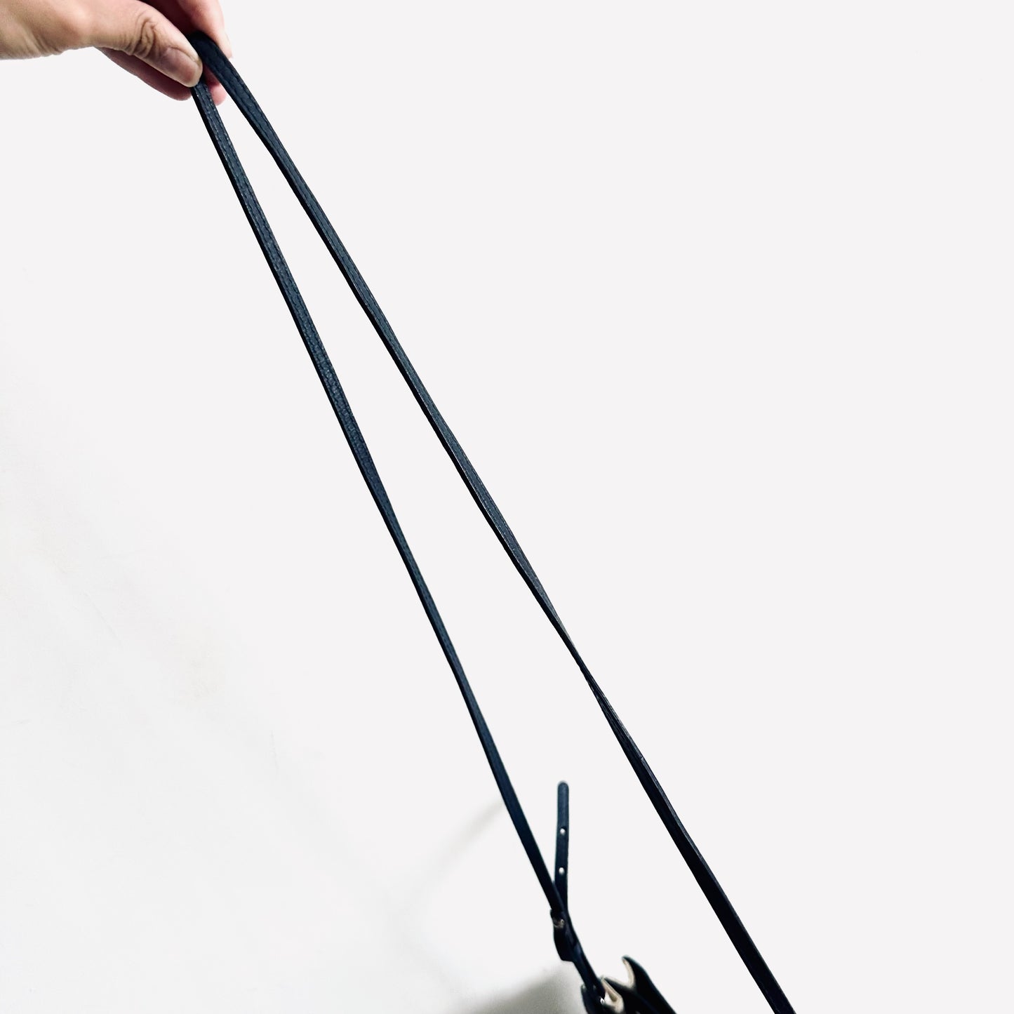 Balenciaga Cabas AJ Navy Blue / White Logo Small Pochette Clutch Shoulder Sling Bag