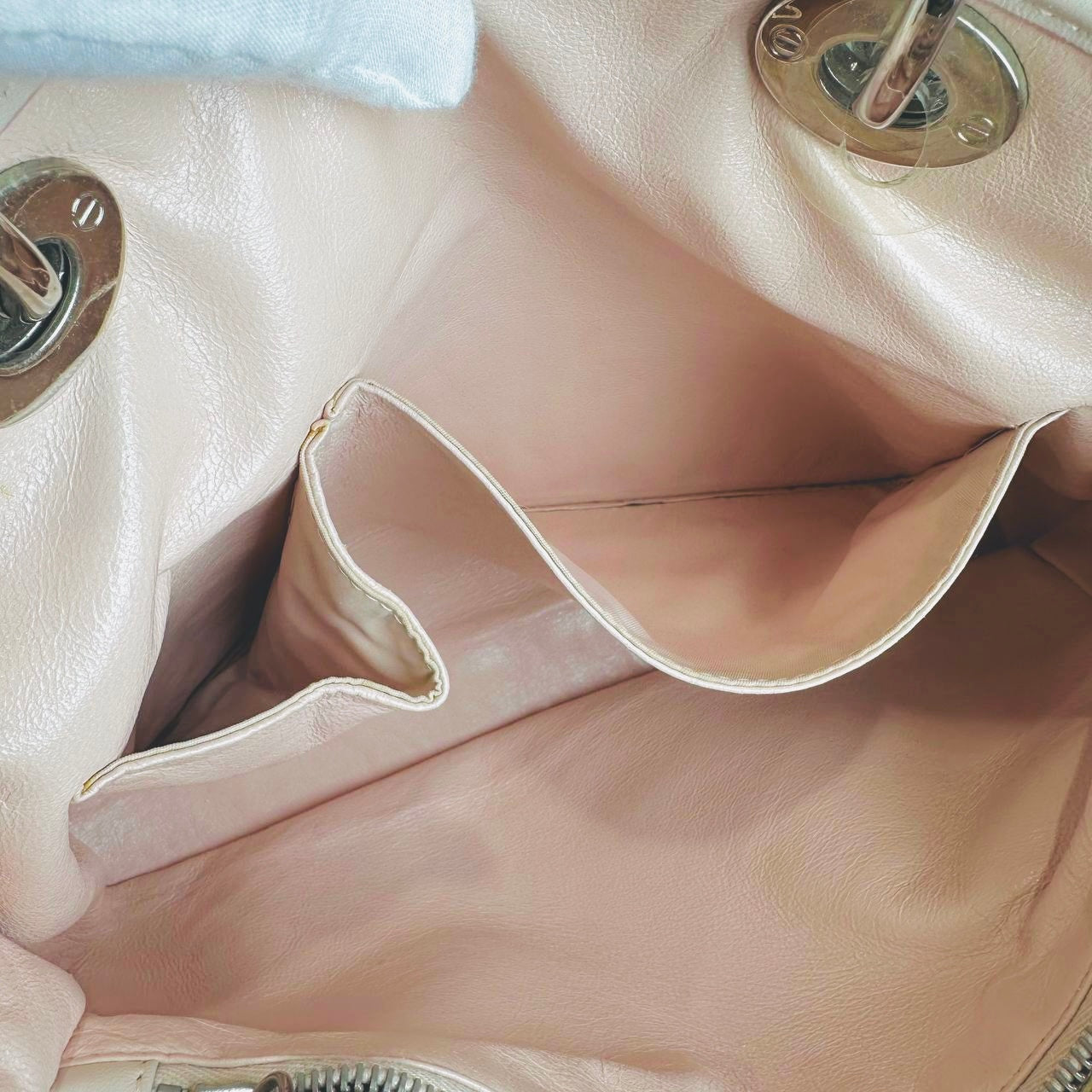 Christian Dior CD Blush Pink Lady Dior Avenue Woven Leather Monogram Logo 2-Way Top Handle Shoulder Sling Bag