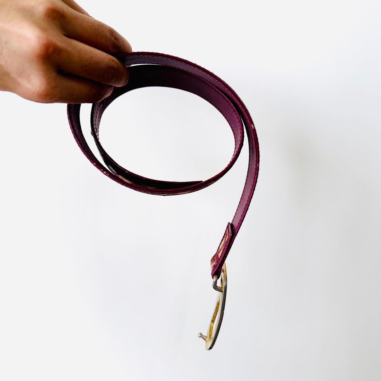 Christian Dior Maroon Red GHW Oblique Monogram Logo Iconic 35MM Belt