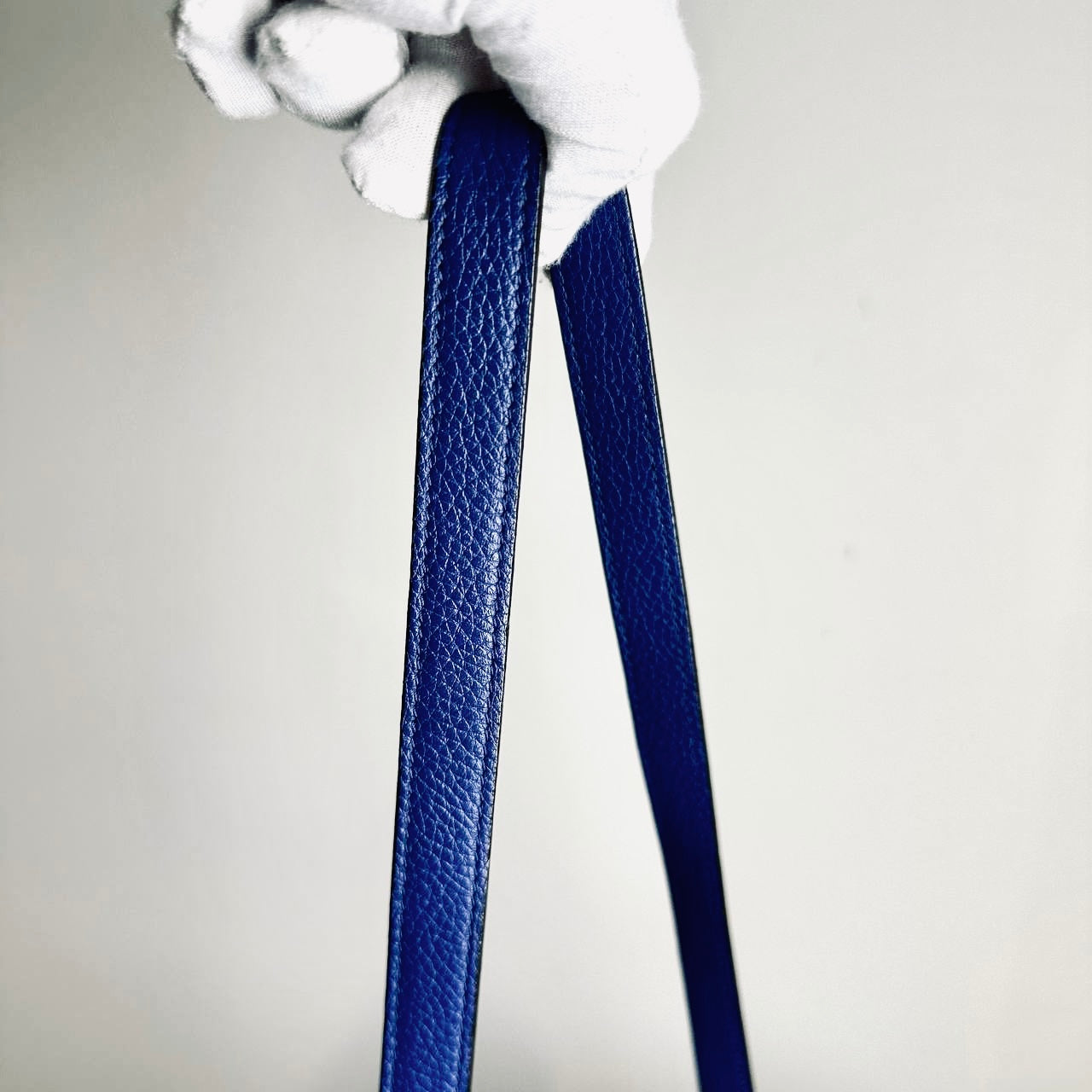 Celine Indigo Blue Mini Belt Bag 2-Way Monogram Grained Calfskin Leather Top Handle Shoulder Sling Bag