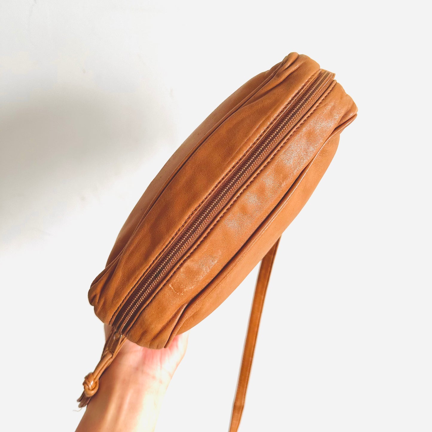 Loewe Caramel Brown Smooth Leather Giant Anagram Logo Monogram Camera Shoulder Sling Bag