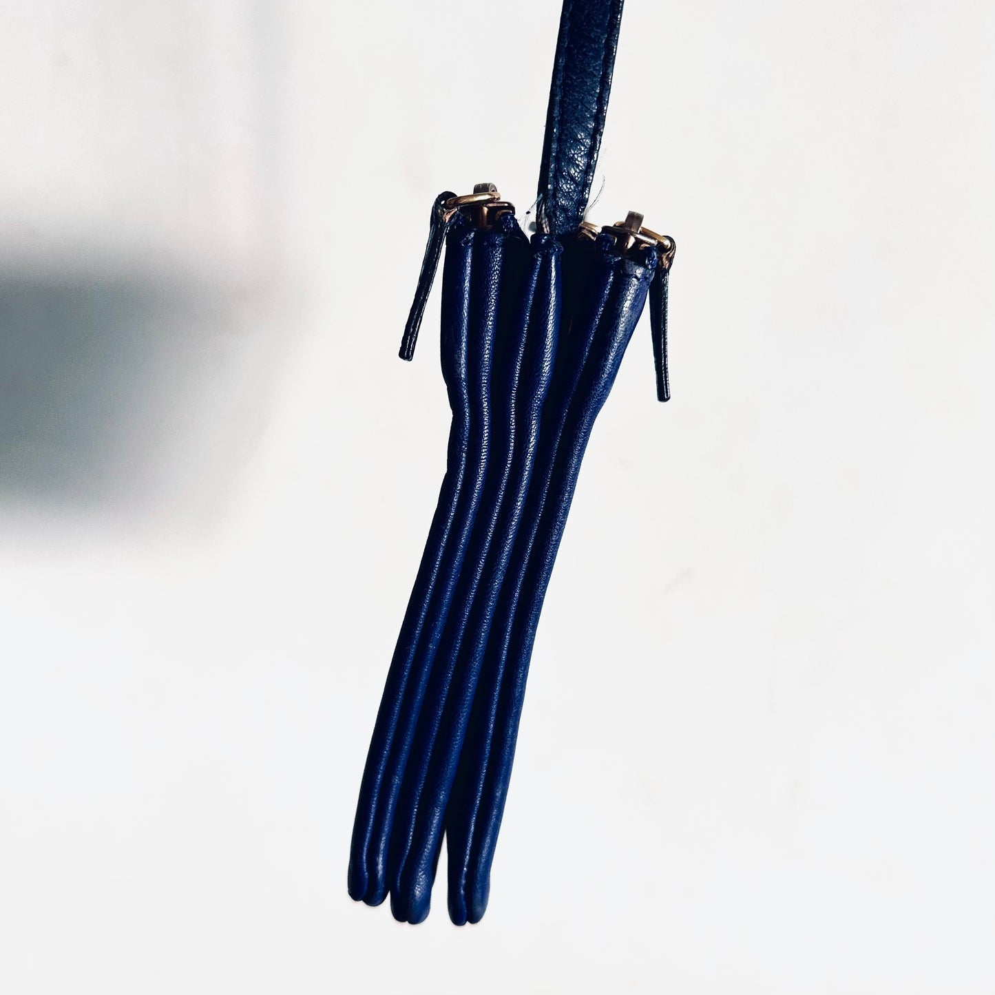 Celine Royal Blue GHW Small Trio Monogram Logo Shoulder Sling Bag Pouch Clutch