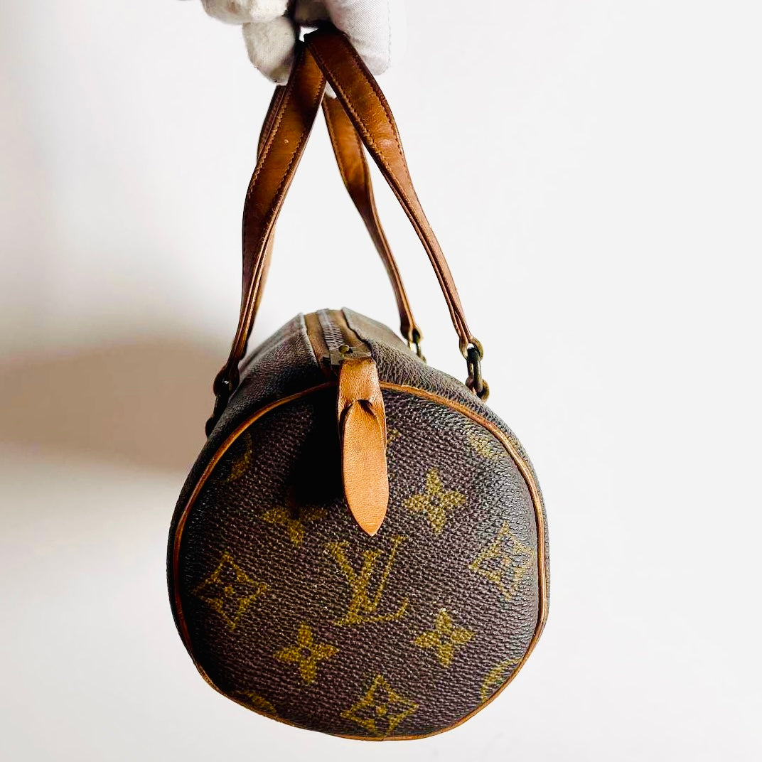 Louis Vuitton LV Monogram Logo Papillon Roller 22 GHW Vintage Boston Tote Bag