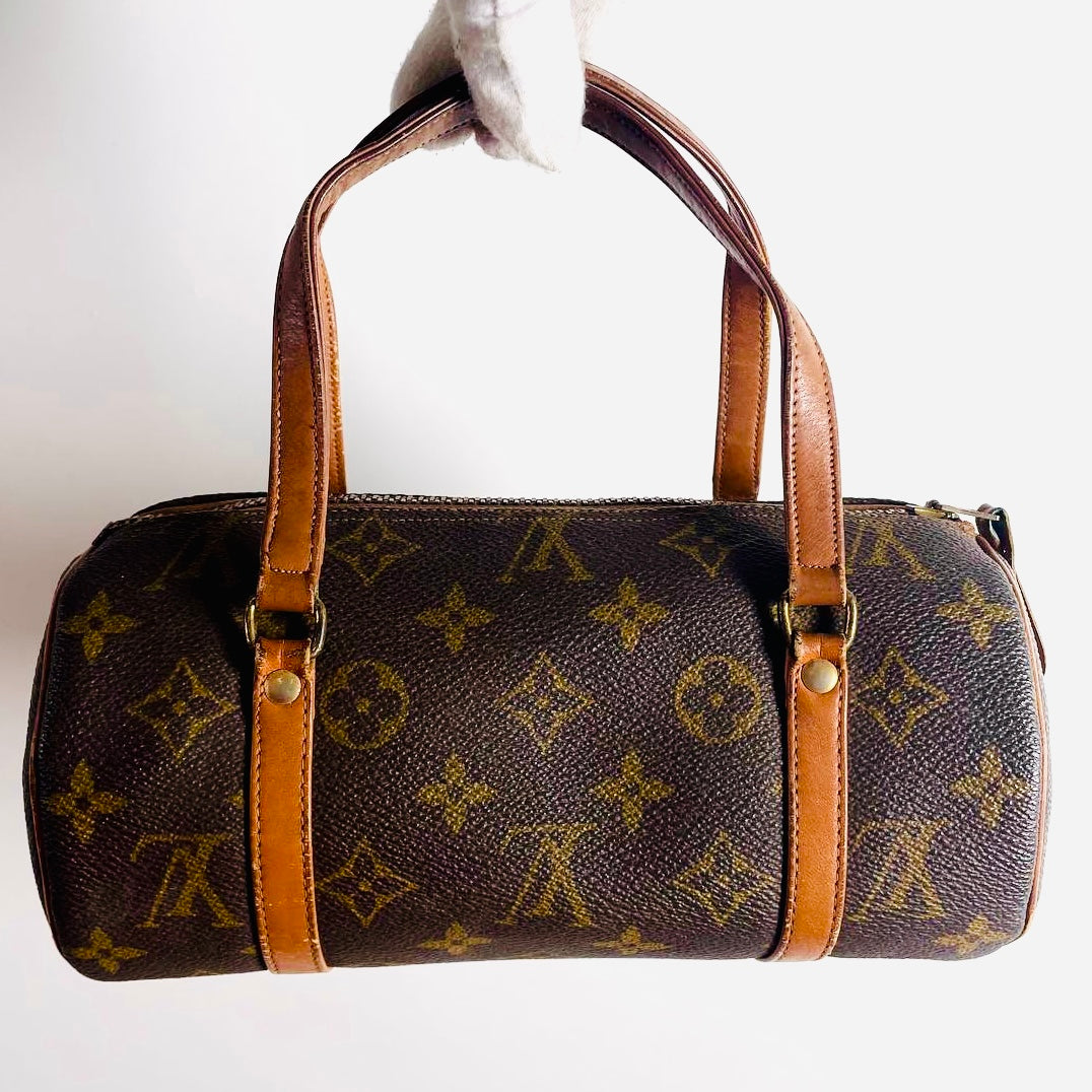 Louis Vuitton LV Monogram Logo Papillon Roller 22 GHW Vintage Boston Tote Bag