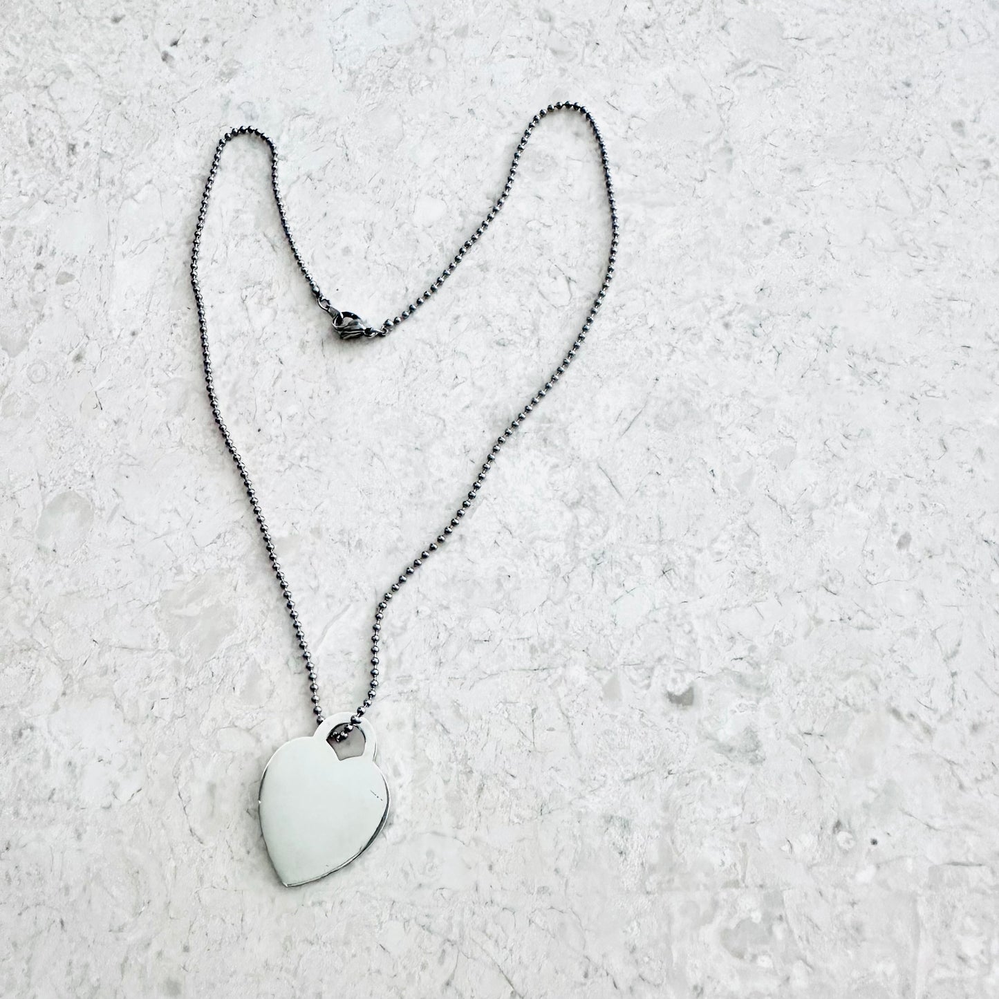 Tiffany & Co T&C Return To Tiffany Heart Pendant Classic 925 Sterling Silver Chain Necklace