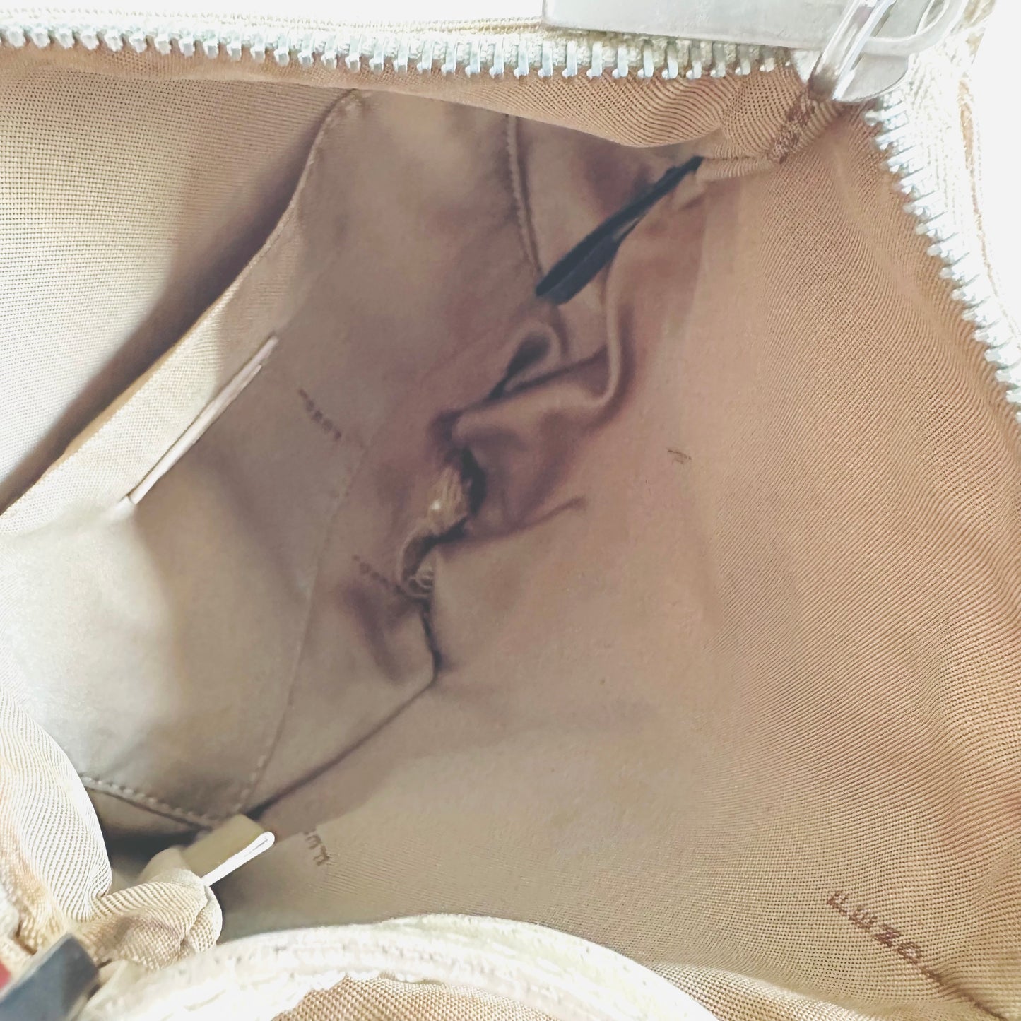 Fendi Beige FF Zucca Monogram Logo Shoulder Sling Bag