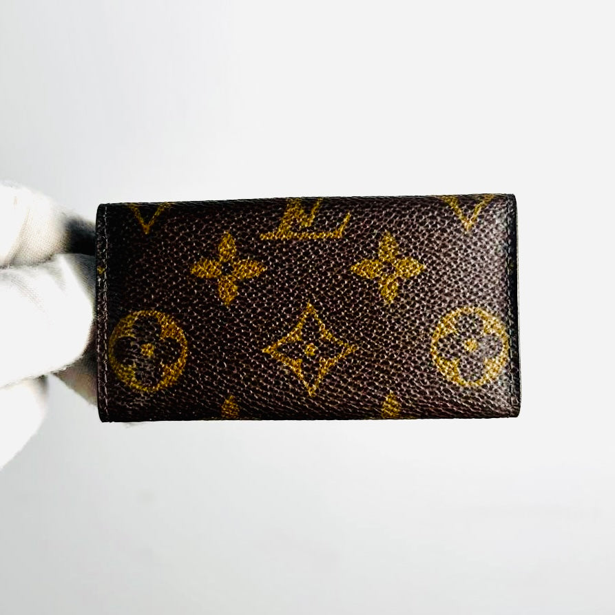 Louis Vuitton LV Monogram Logo GHW Flap Compact 4 Key Cles Holder Pouch Wallet