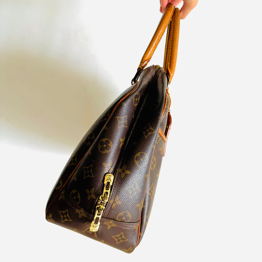 Louis Vuitton LV Deauville Monogram Logo GHW Boston Top Handle Bag