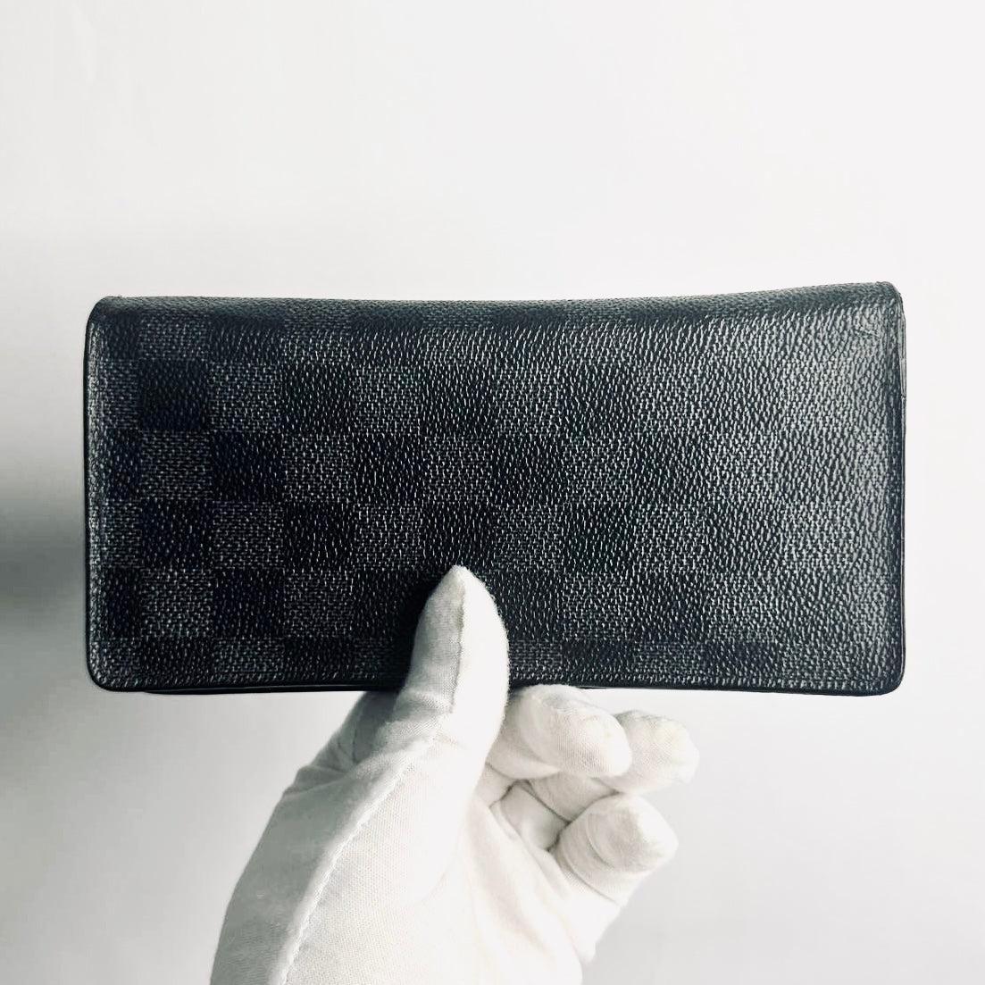 Louis Vuitton LV Brazza Damier Graphite DG Monogram Logo Long Bifold Flap Wallet