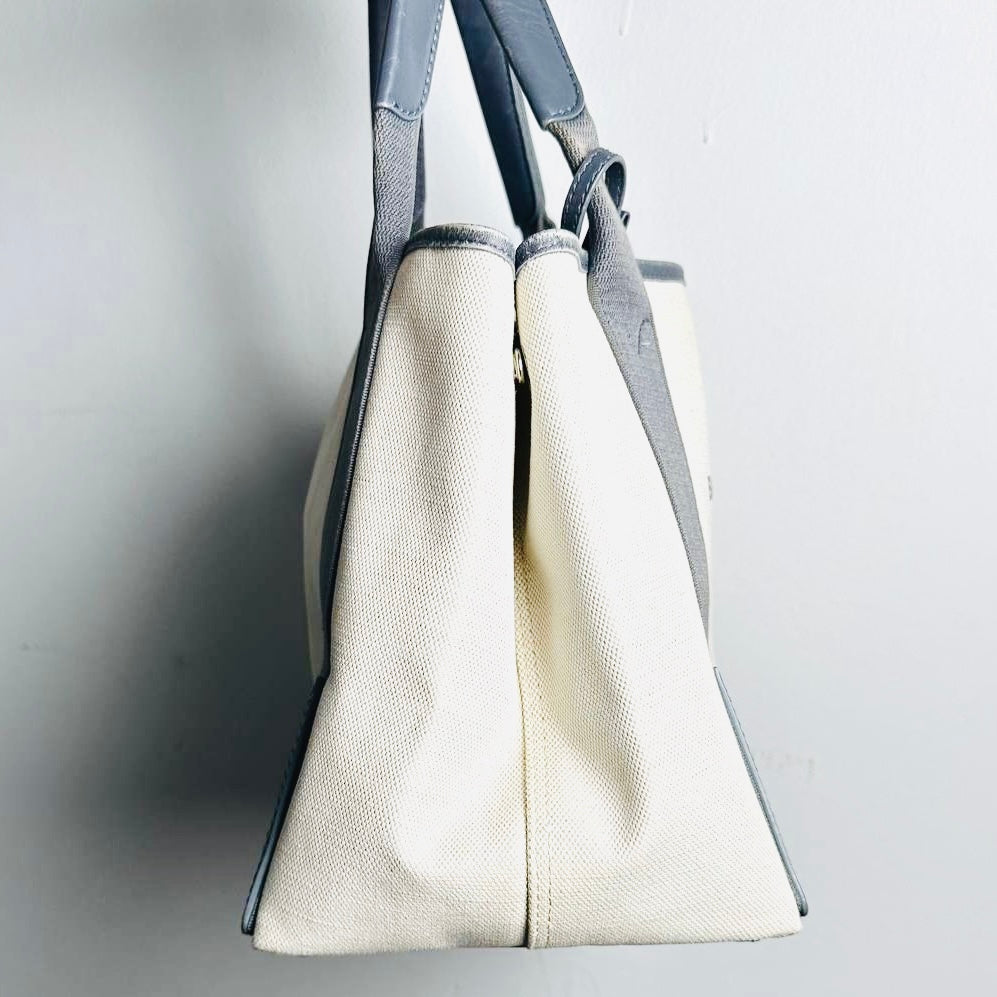Balenciaga Cabas Blue / White Monogram Logo Small S Shopper Shoulder Tote Bag With Pouch
