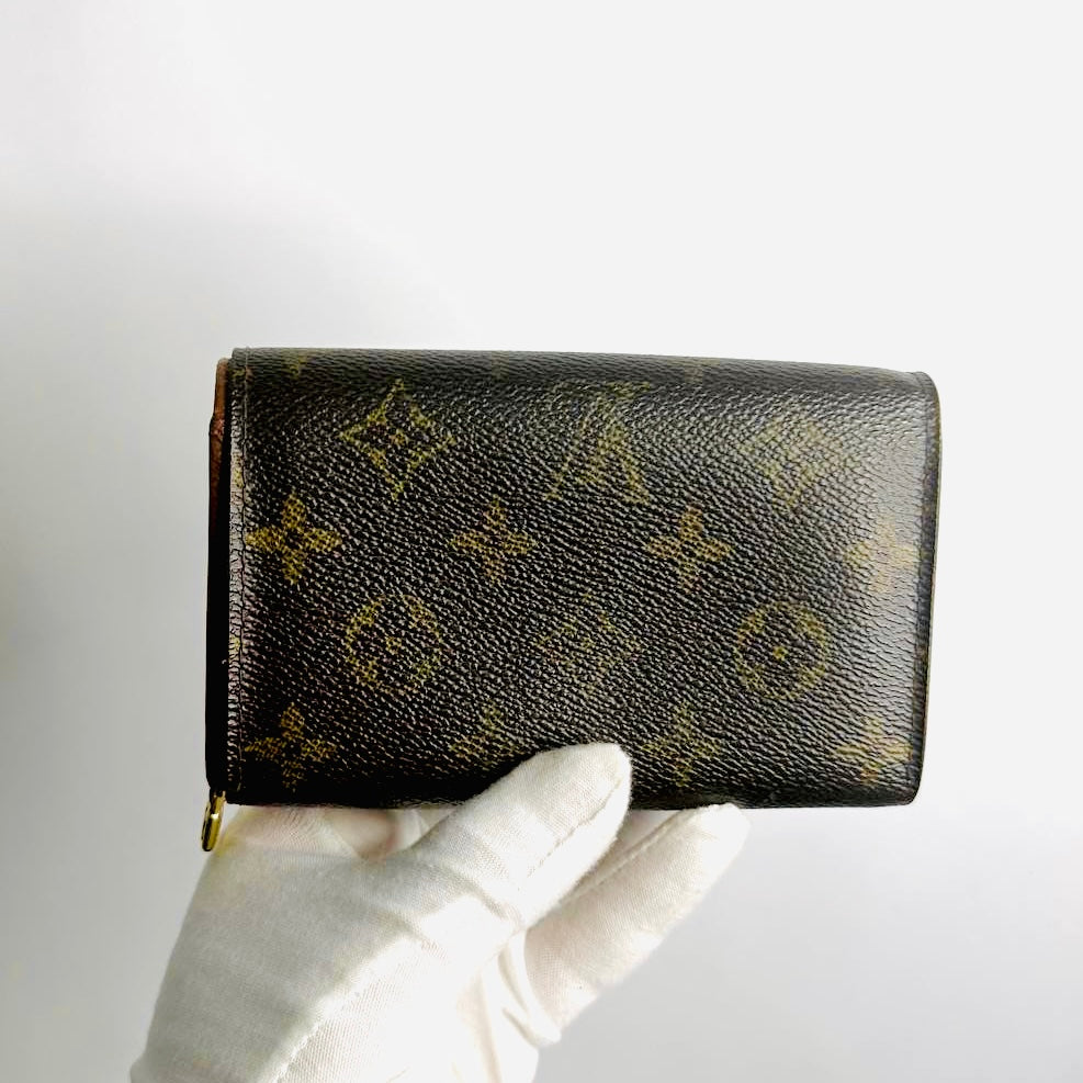 Louis Vuitton LV Monogram Logo GHW Flap Porte Monnaie Compact Bifold Wallet