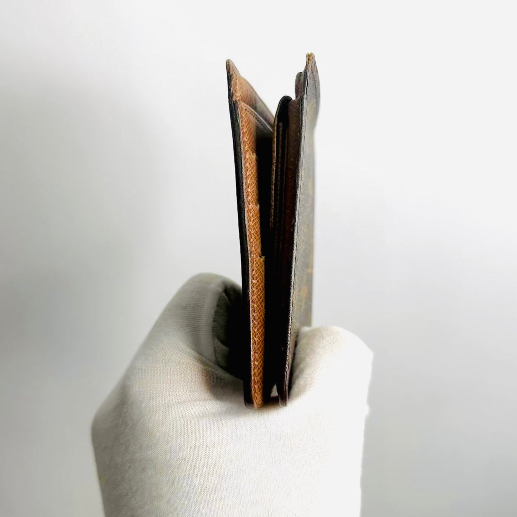 Louis Vuitton LV Porte Monnaie Marco Monogram Logo Flap Bifold Slim Wallet