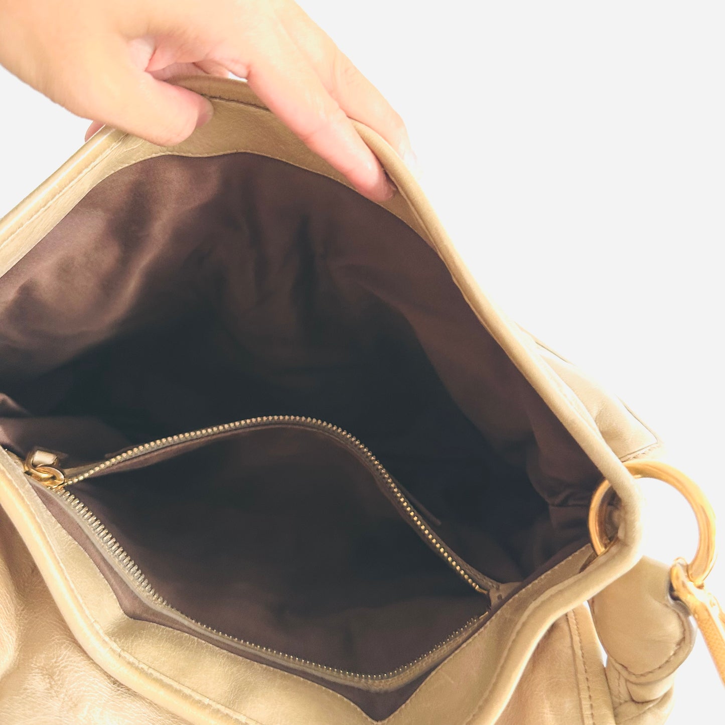 Miu Miu Beige GHW Matelasse Lux Leather Classic Logo Bauletto Hobo Shopper Shoulder Sling Baguette Bag