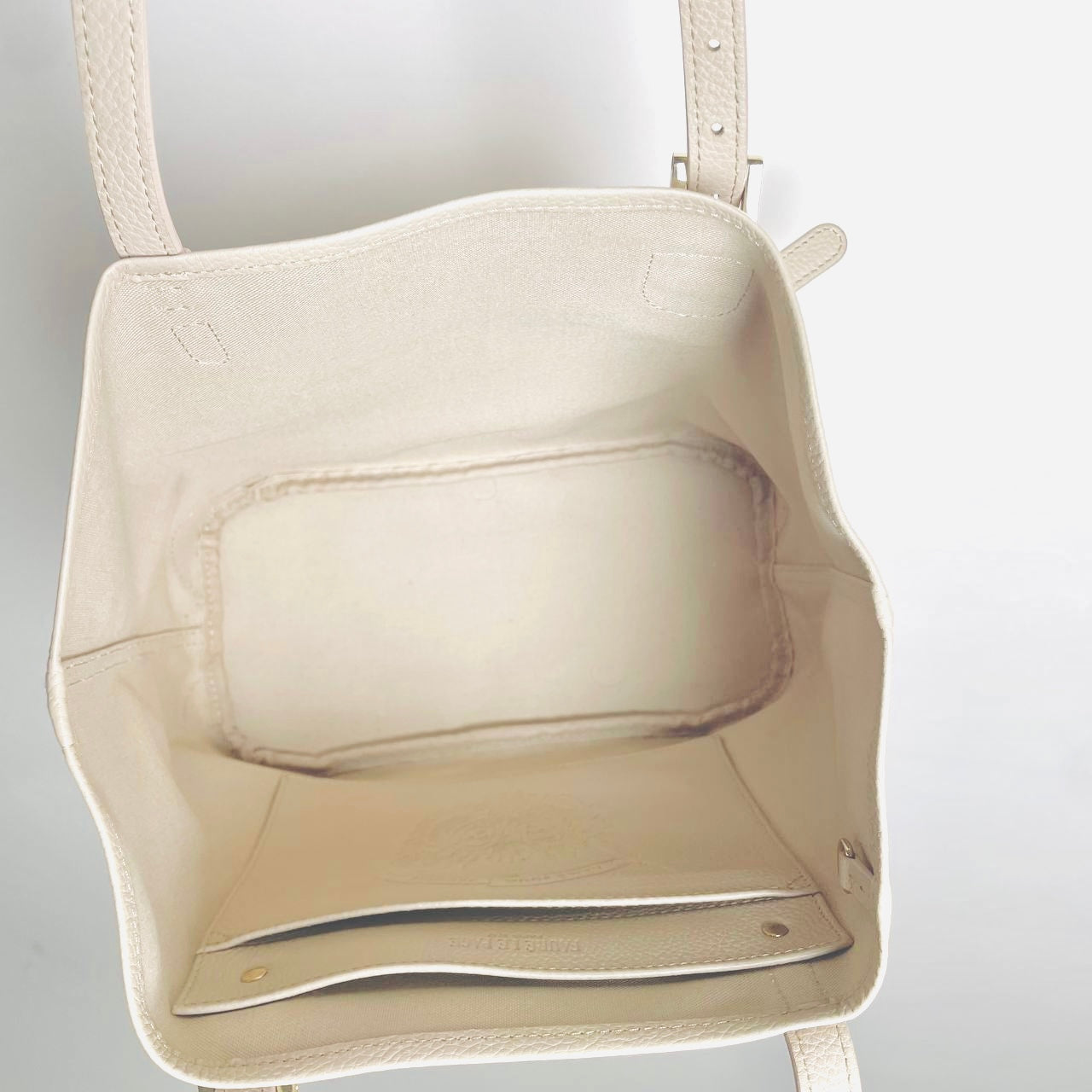 Faure Le Page FLP Sable Taupe Beige Daily Battle 27 Monogram Logo & Leather Shopper Shoulder Tote Bag