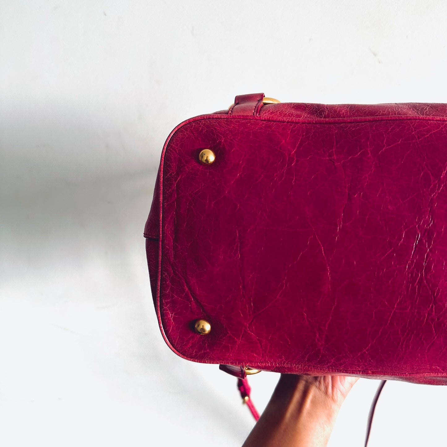 Miu Miu Fuchsia Pink GHW Vitello Lux Classic Logo 2-Way Shopper Shoulder Bauletto Sling Tote Bag