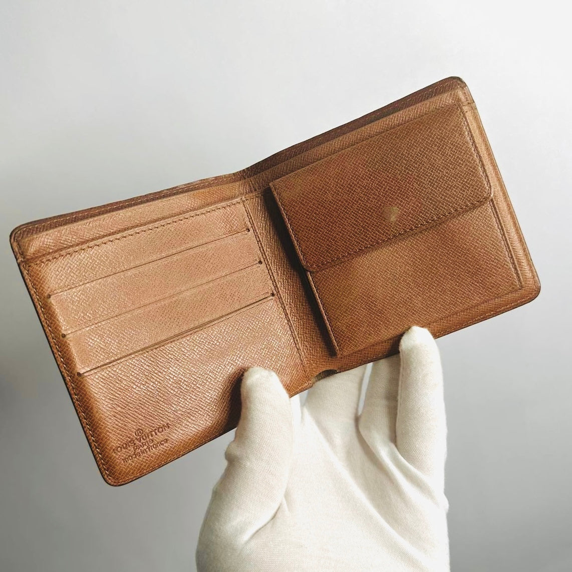 Louis Vuitton LV Porte Monnaie Marco Monogram Logo Flap Bifold Slim Wallet