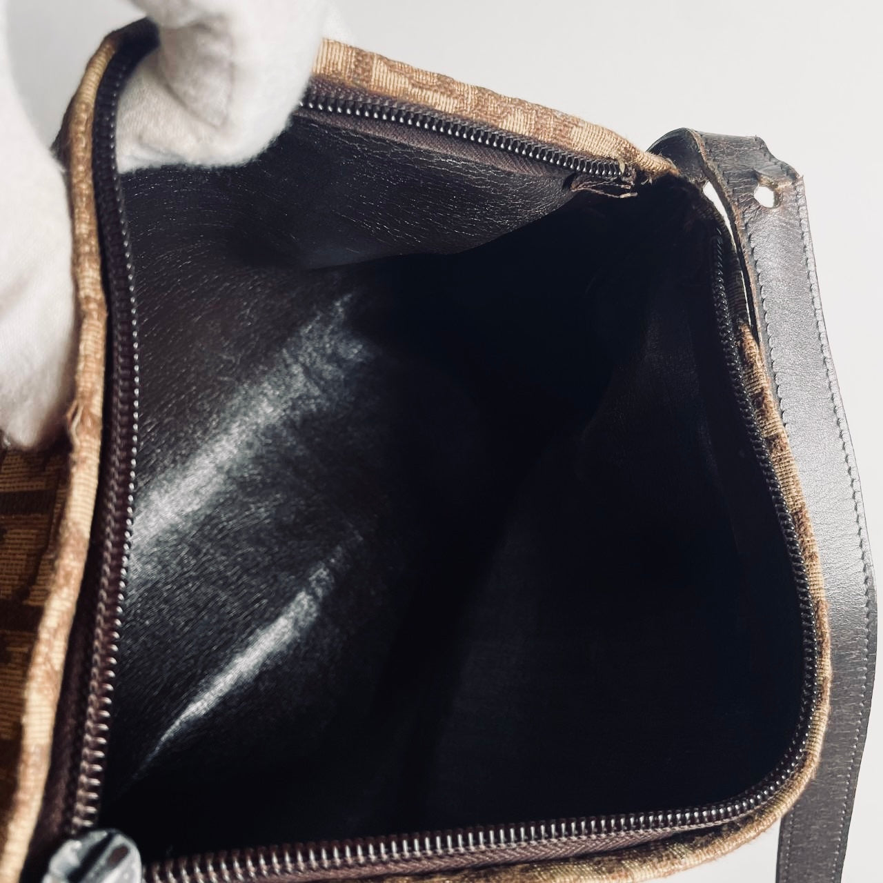 Christian Dior CD Brown GHW Oblique Monogram Logo Vintage 2-Way Roller Papillon Shoulder Sling Bag
