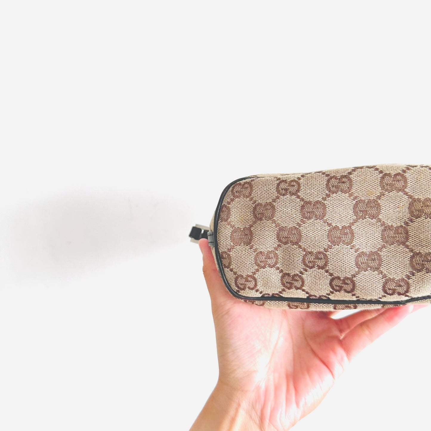 Gucci Beige Tan GG Monogram Logo Mini Hobo Pochette Shoulder Bag