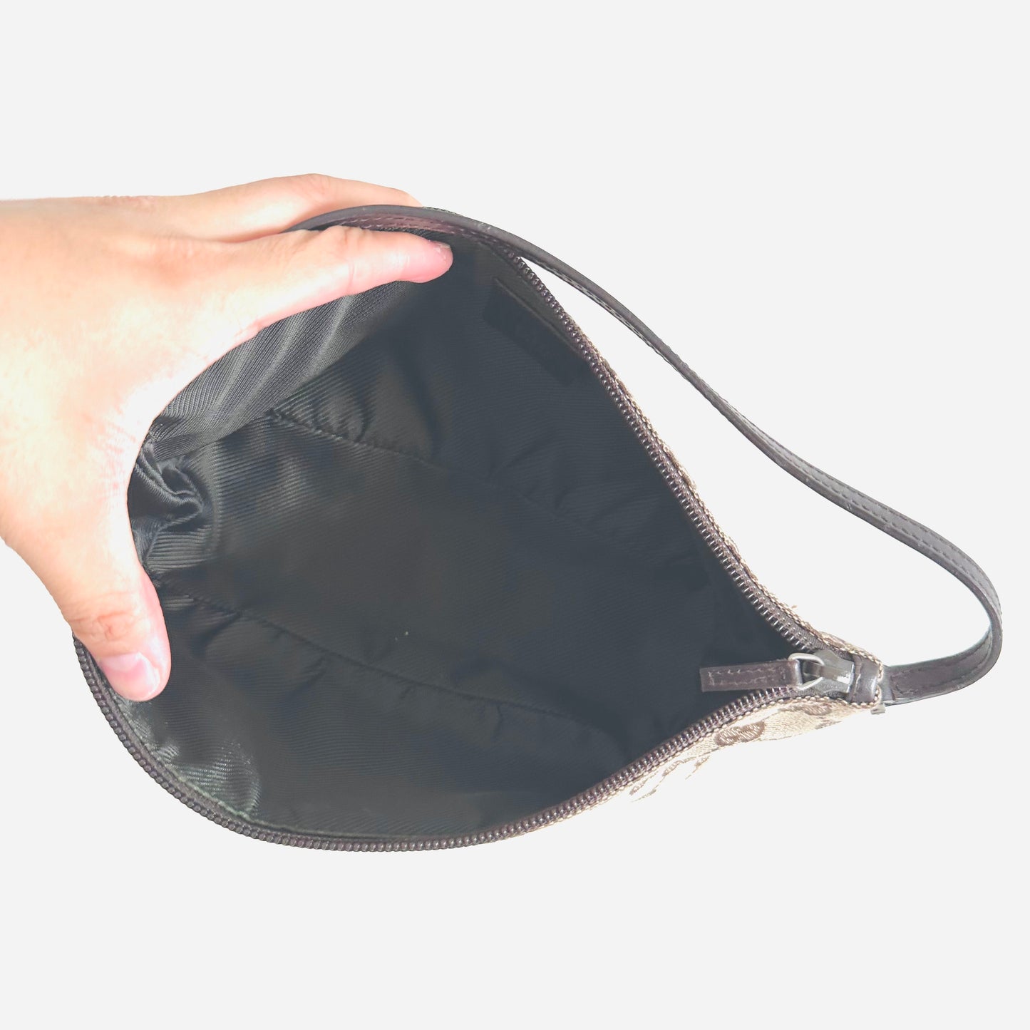 Gucci Beige Tan GG Monogram Logo Mini Hobo Pochette Shoulder Bag