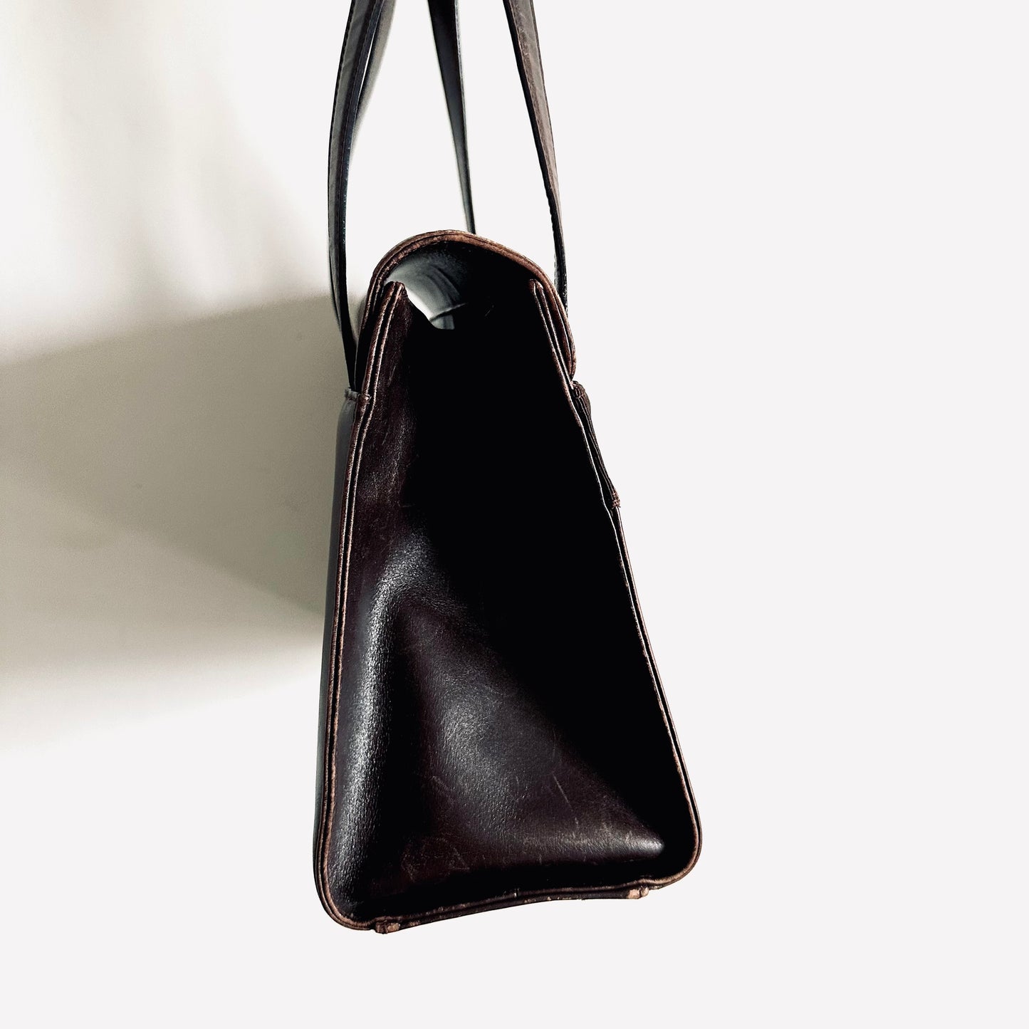 Salvatore Ferragamo Kelly Vara Bow Dark Brown GHW Smooth Leather Top Handle Shoulder Shopper Tote Bag
