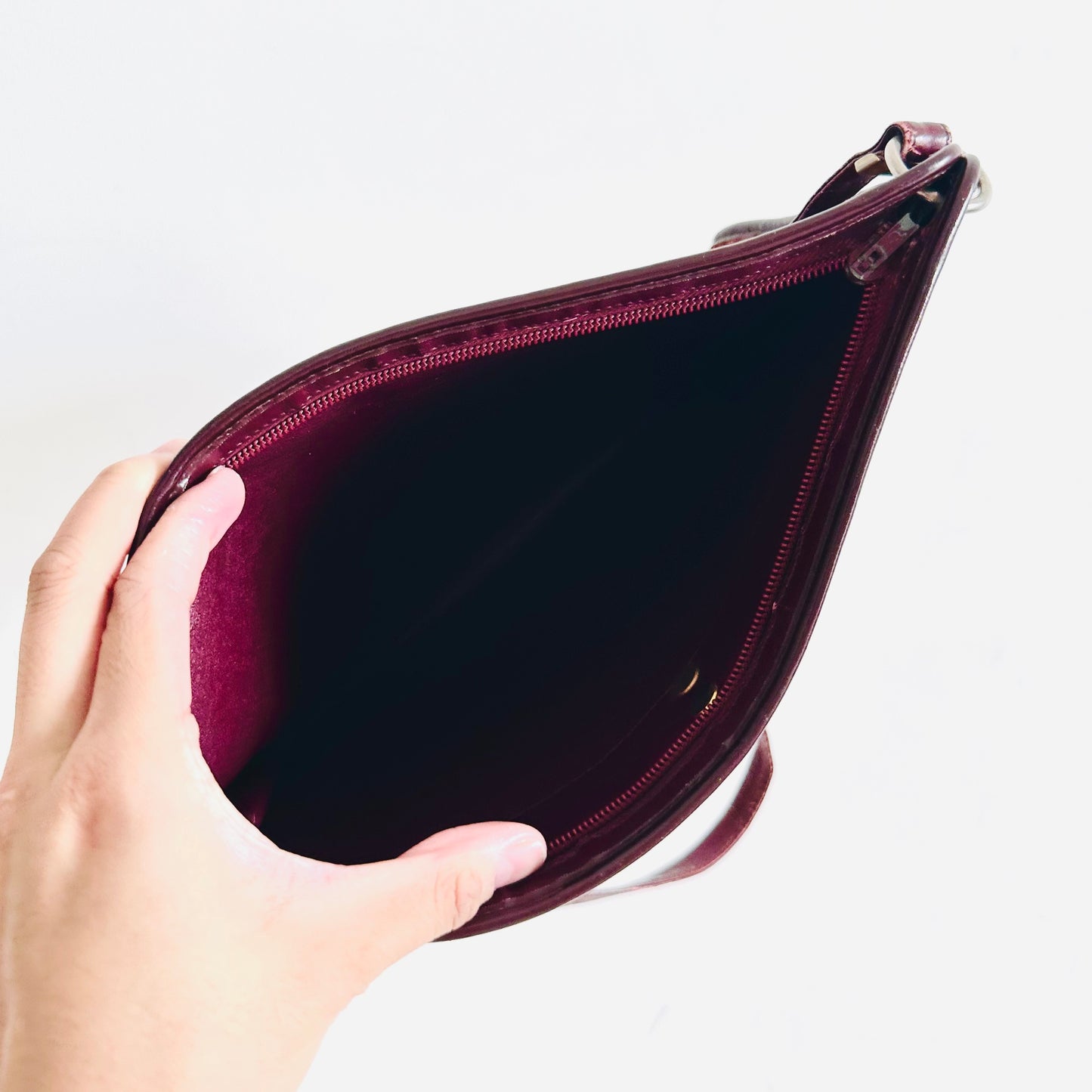 Christian Dior CD Maroon Red GHW Oblique Monogram Logo Shoulder Sling Bag