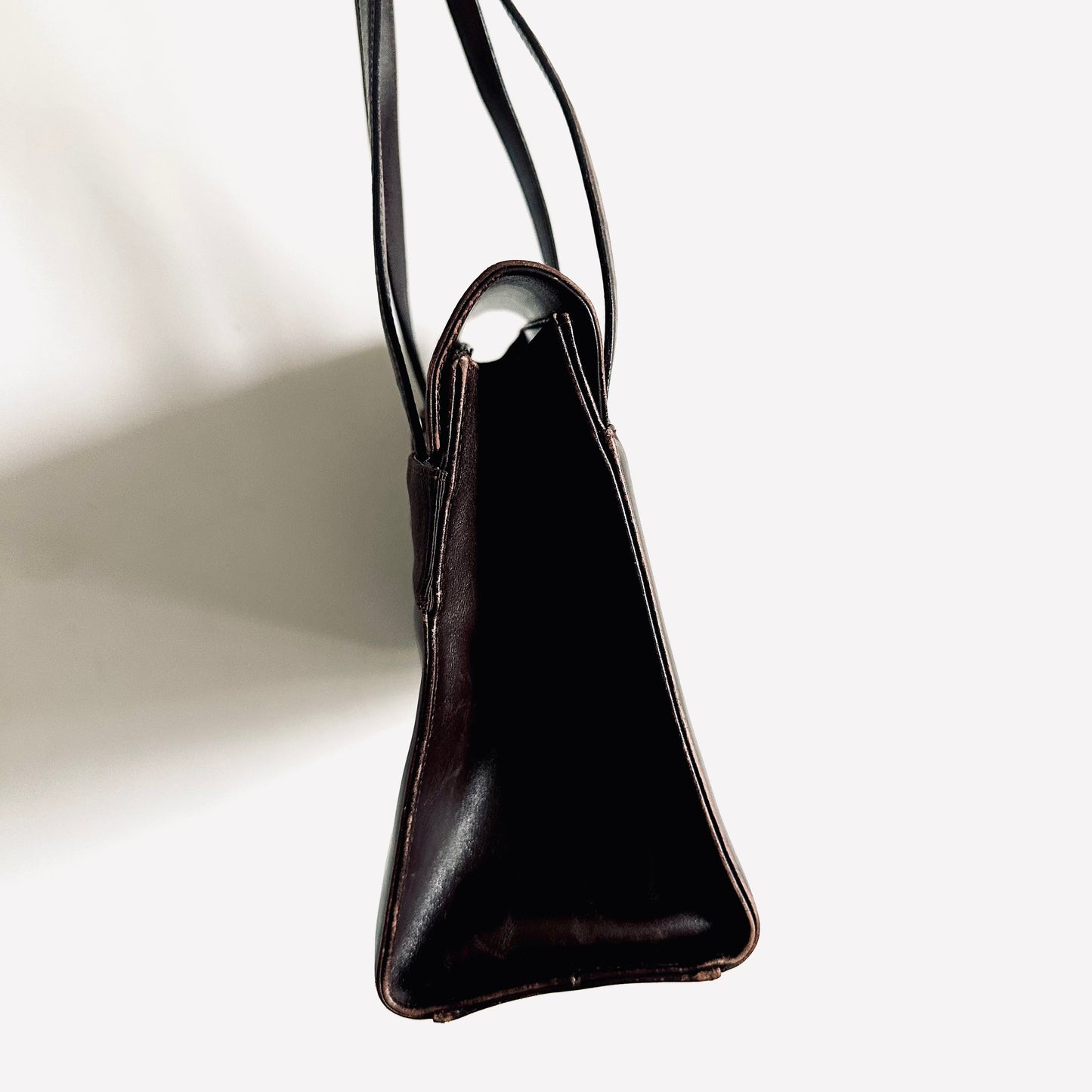 Salvatore Ferragamo Kelly Vara Bow Dark Brown GHW Smooth Leather Top Handle Shoulder Shopper Tote Bag