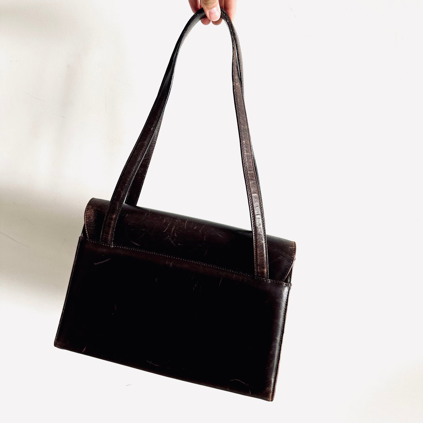 Salvatore Ferragamo Kelly Vara Bow Dark Brown GHW Smooth Leather Top Handle Shoulder Shopper Tote Bag