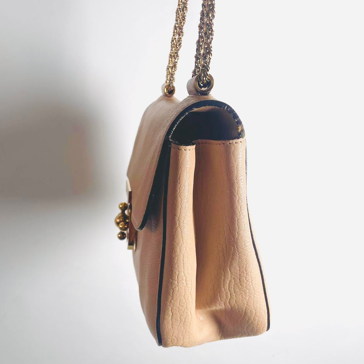 Chloe Elsie Blush Pink GHW 2-Way Leather Chain Flap Shoulder Sling Bag