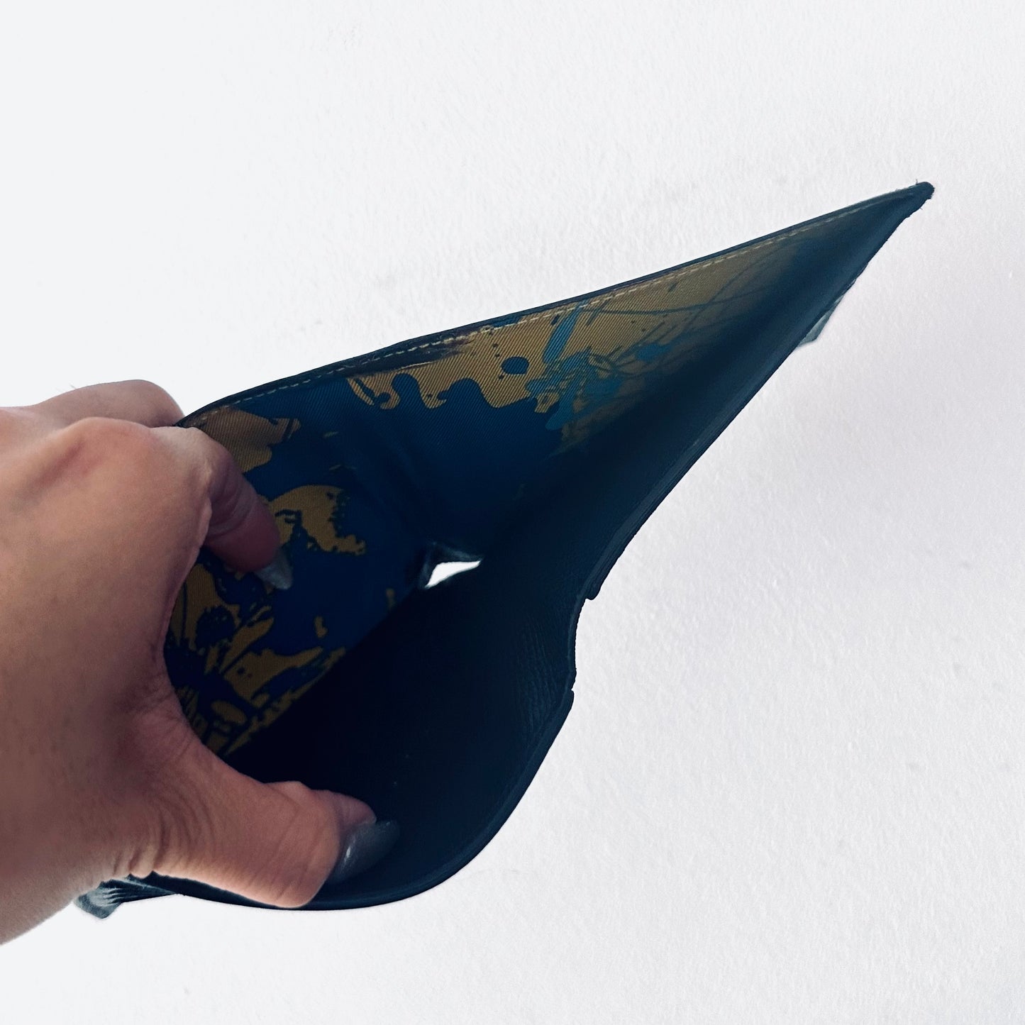 Hermes Navy Blue Epsom Leather MC2 Copernic Flap Bifold Compact Wallet