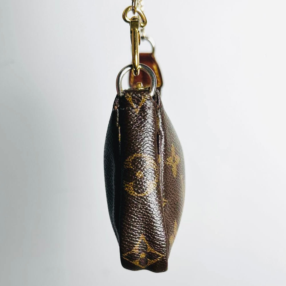 Louis Vuitton Monogram Logo GHW LV Mini Shoulder Hobo Pochette Accessoires Accessories Bag