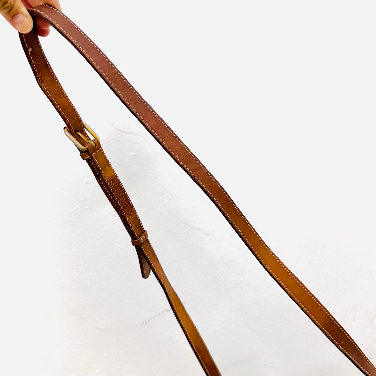 Celine Brown Triomphe Macadam Monogram Logo Small Round Vintage Shoulder Sling Bag