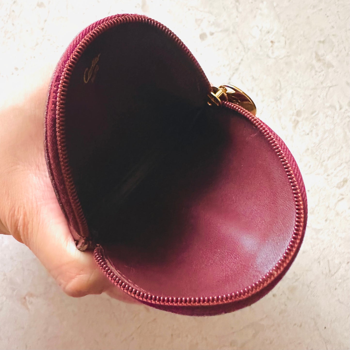 Cartier Must / Mast de Cartier Maroon Burgundy GHW Smooth Leather Round Coin Purse