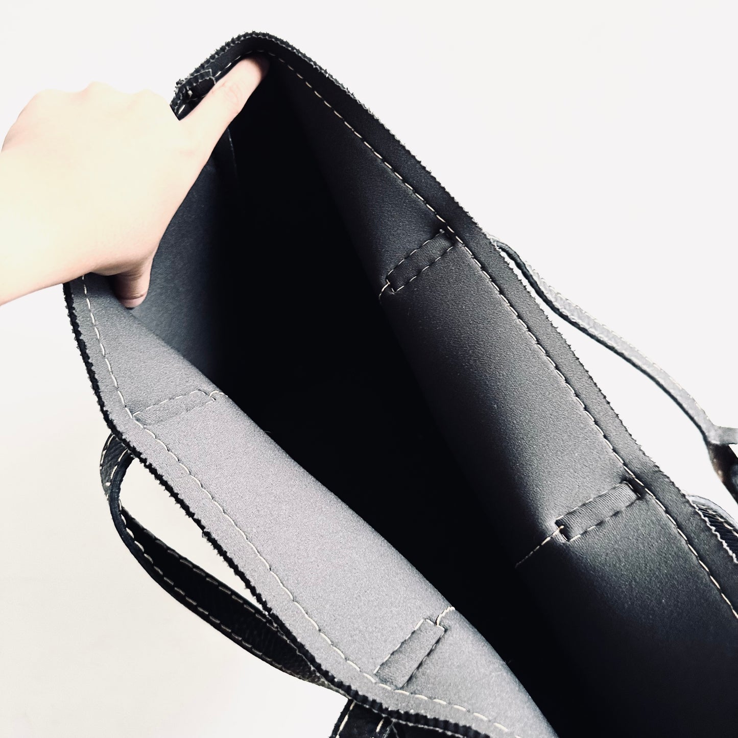 Prada Black Classic Monogram Logo Wide Shopper Shoulder Tote Bag