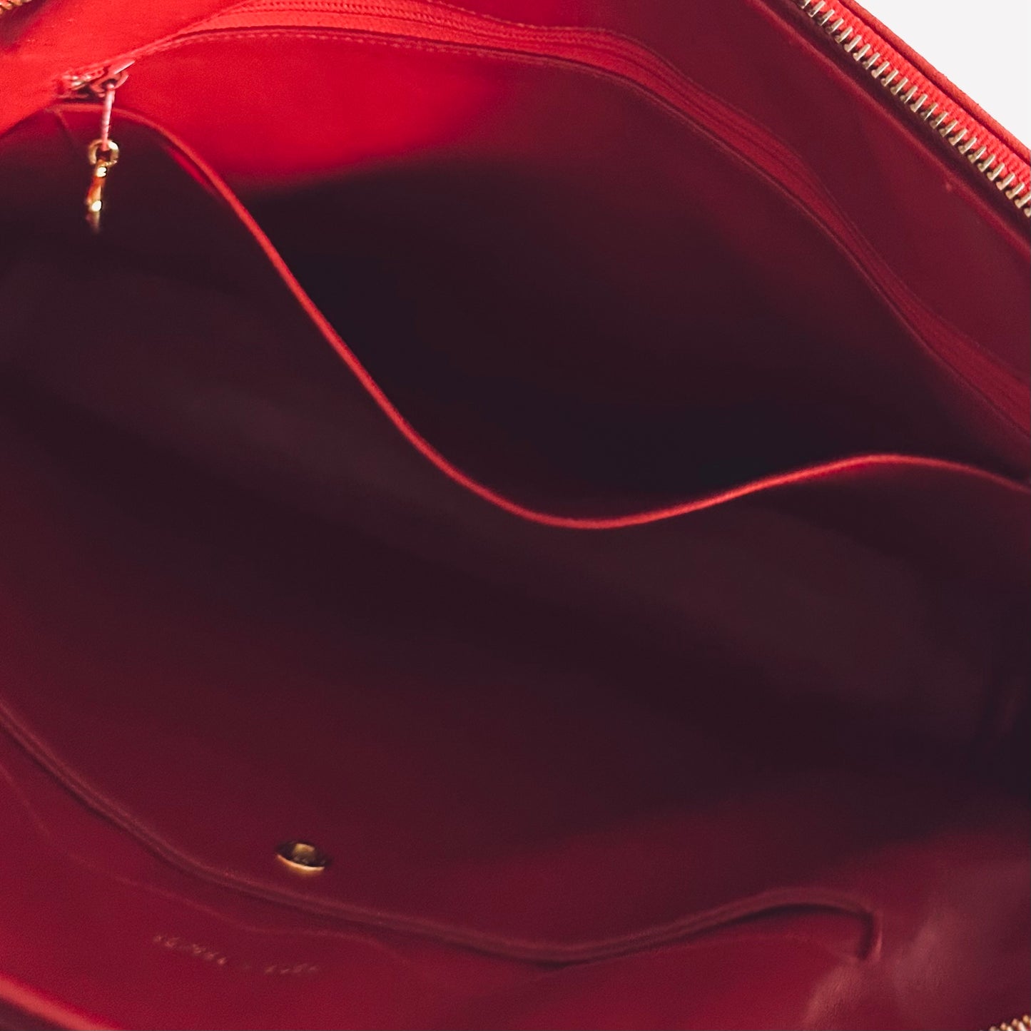 Chanel Cherry Red GHW Giant CC Logo Quilted Lambskin Vintage Shoulder Sling Tote Bag 1s