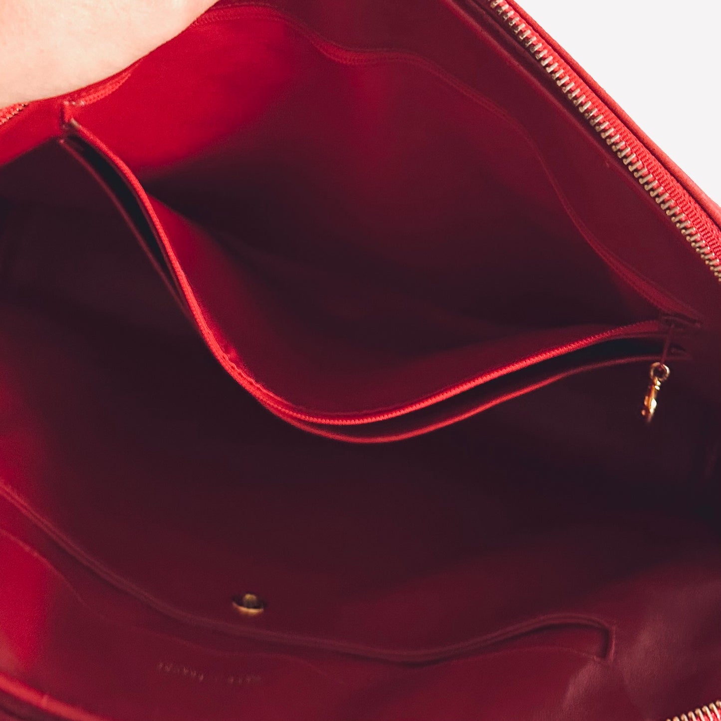 Chanel Cherry Red GHW Giant CC Logo Quilted Lambskin Vintage Shoulder Sling Tote Bag 1s