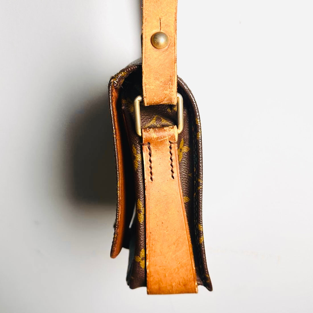 Louis Vuitton LV Cartouchiere Monogram Logo GHW Flap Vintage Shoulder Sling Bag