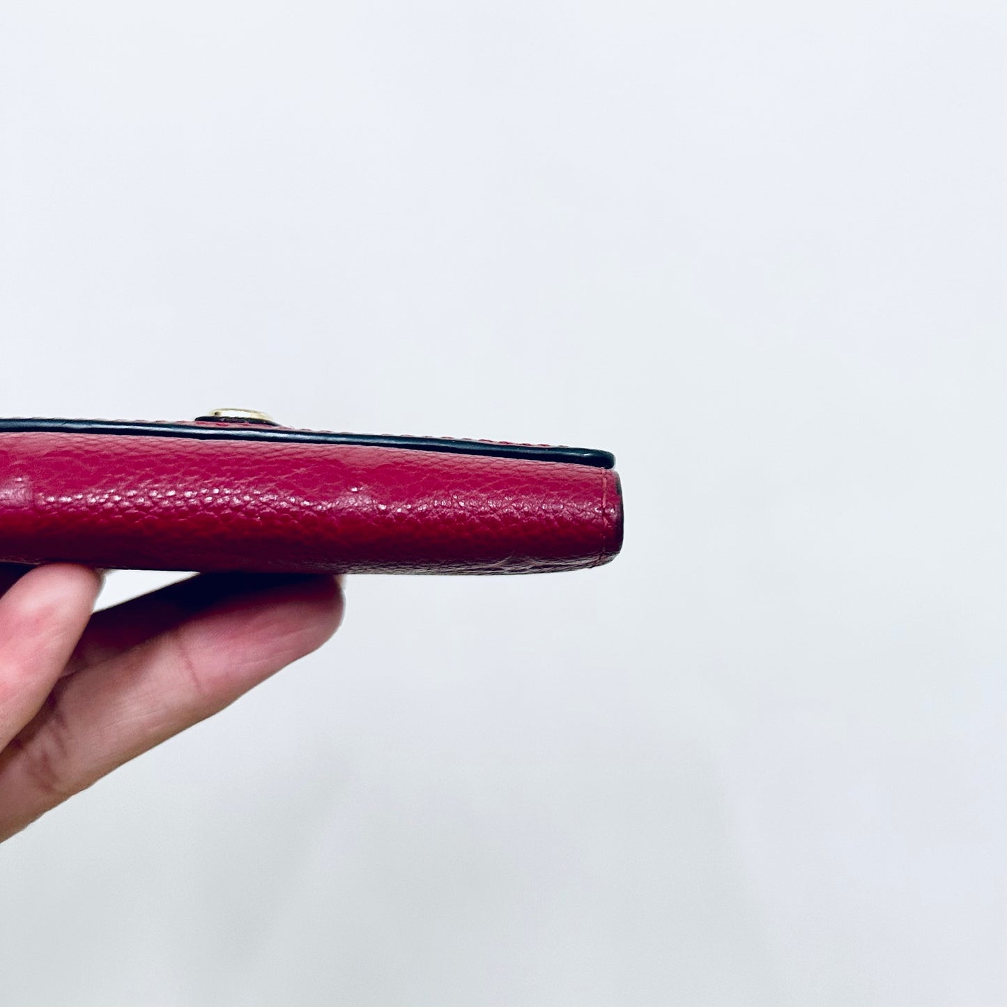 Louis Vuitton LV Fuchsia Empreinte Leather Monogram Logo GHW Flap Compact 6 Key Cles Holder Wallet
