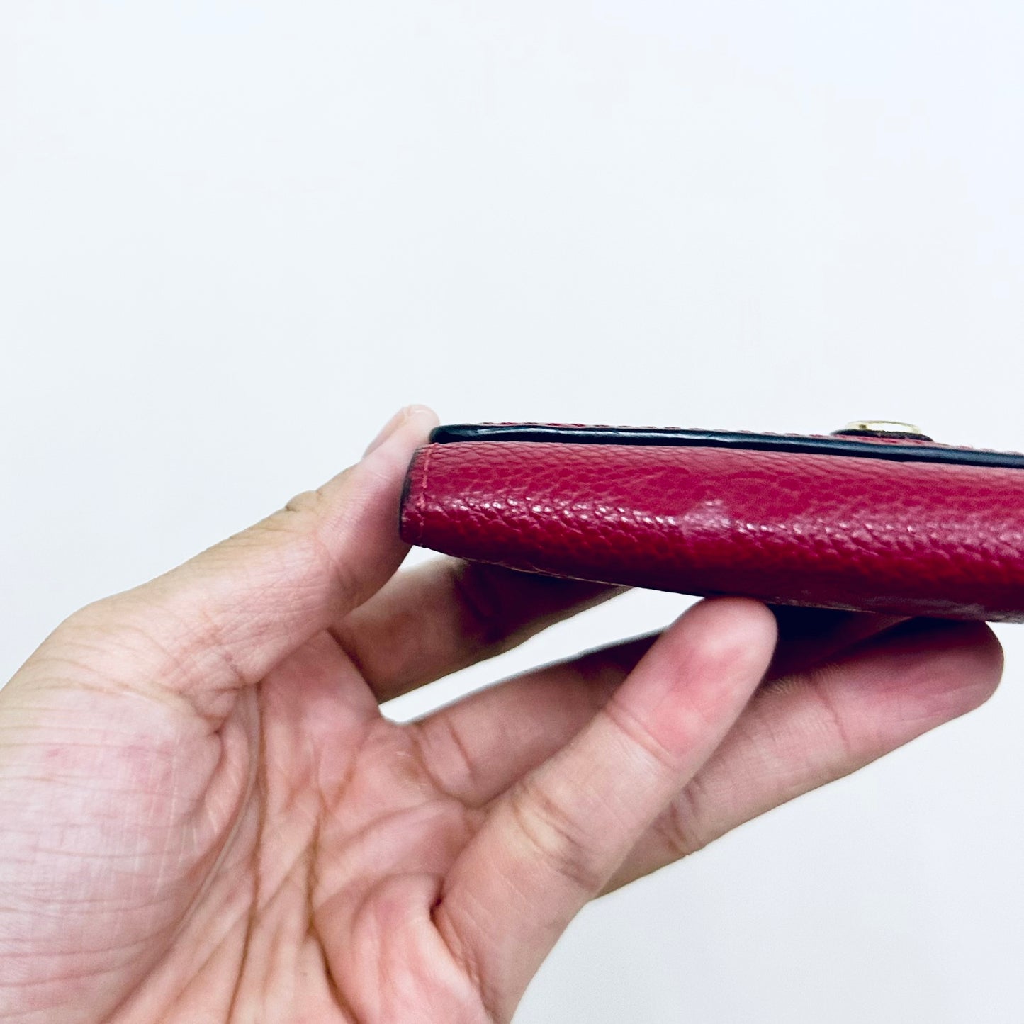 Louis Vuitton LV Fuchsia Empreinte Leather Monogram Logo GHW Flap Compact 6 Key Cles Holder Wallet