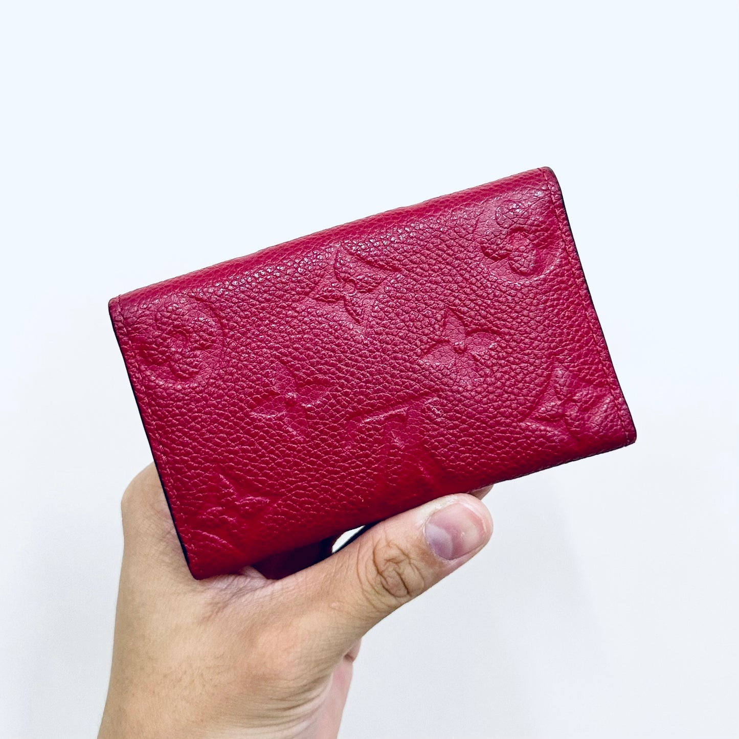 Louis Vuitton LV Fuchsia Empreinte Leather Monogram Logo GHW Flap Compact 6 Key Cles Holder Wallet
