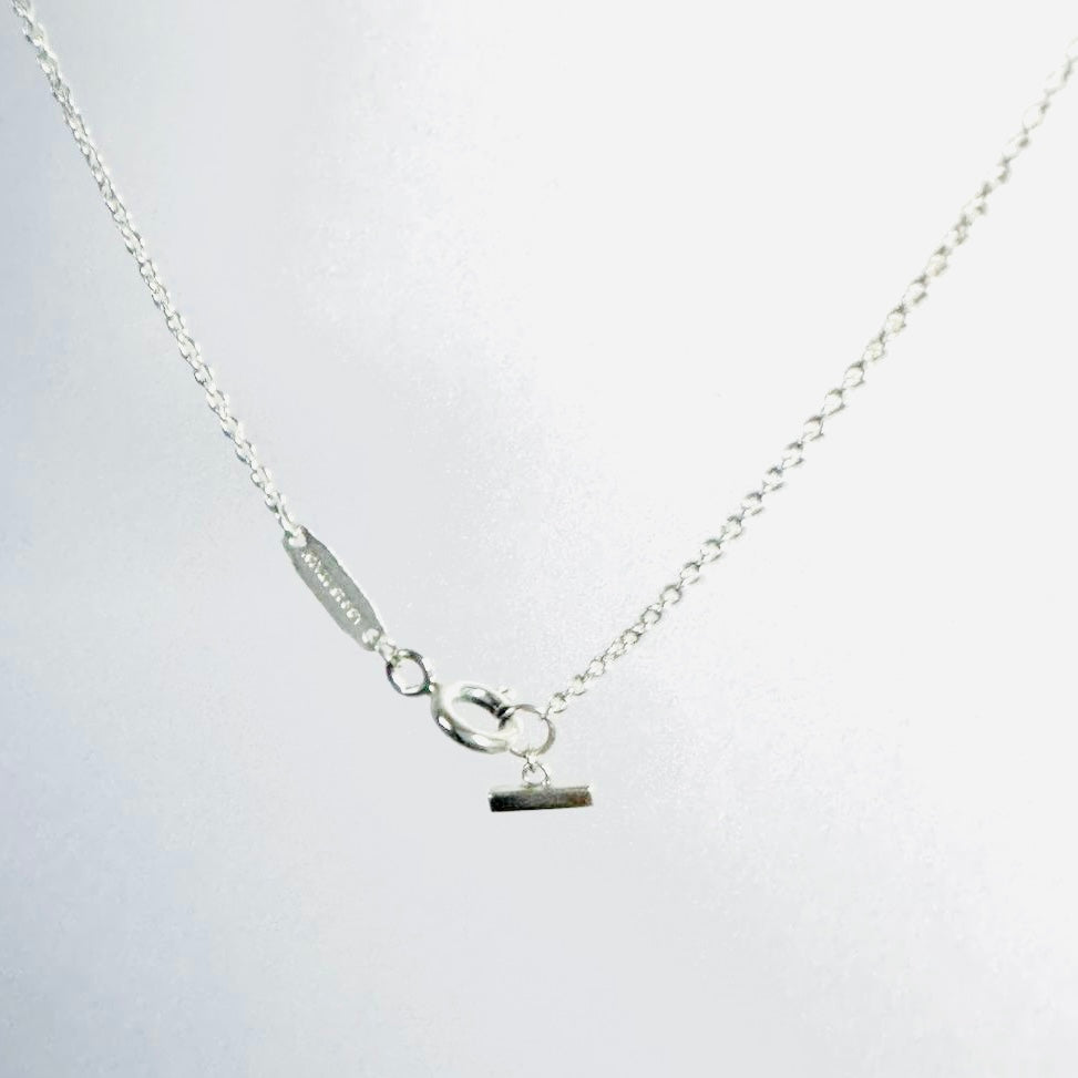 Tiffany & Co T&C T Wire Smile Pendant 925 Sterling Silver Small SM Chain Necklace
