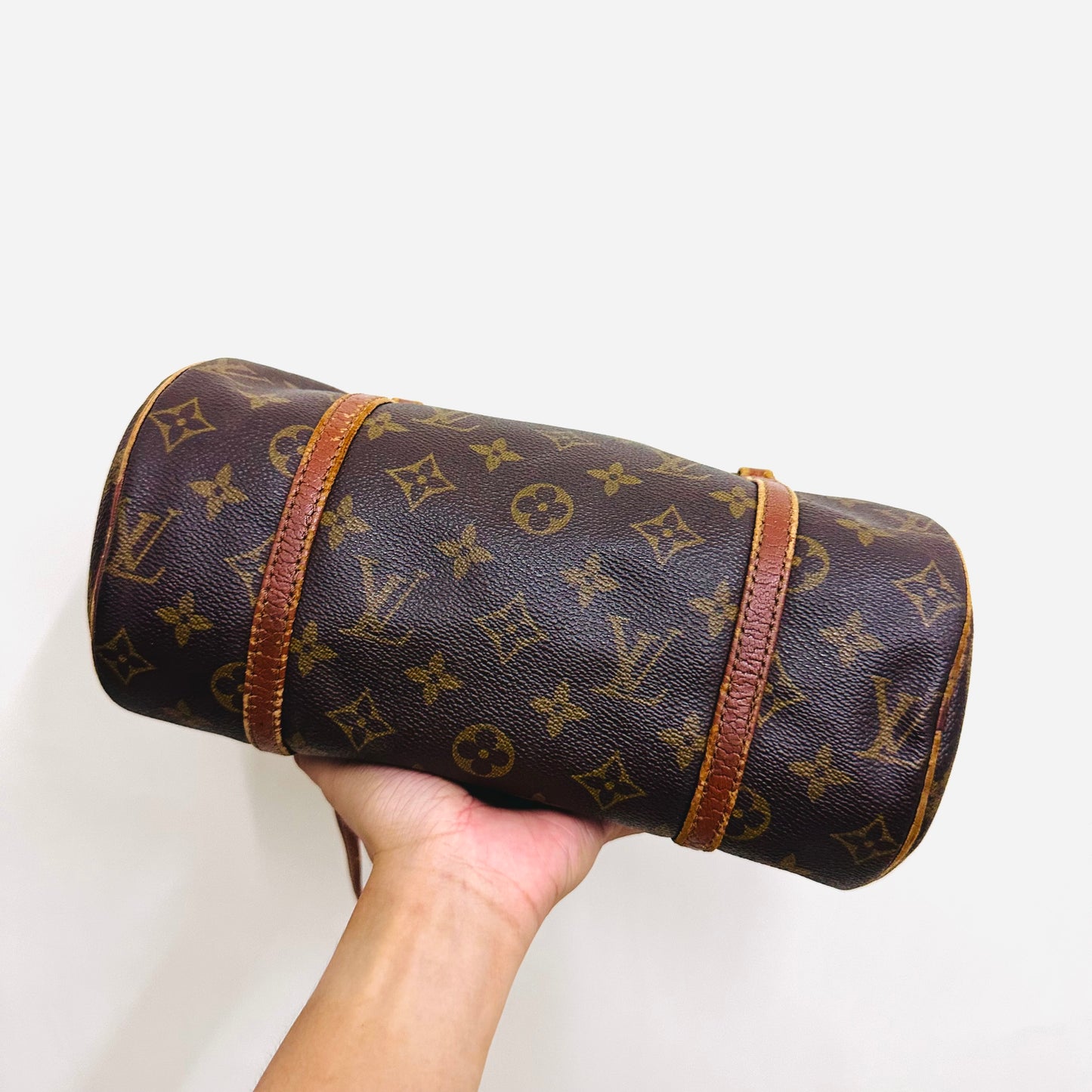 Louis Vuitton LV Monogram Logo Roller Papillon 26 GHW Shoulder Vintage Boston Bag