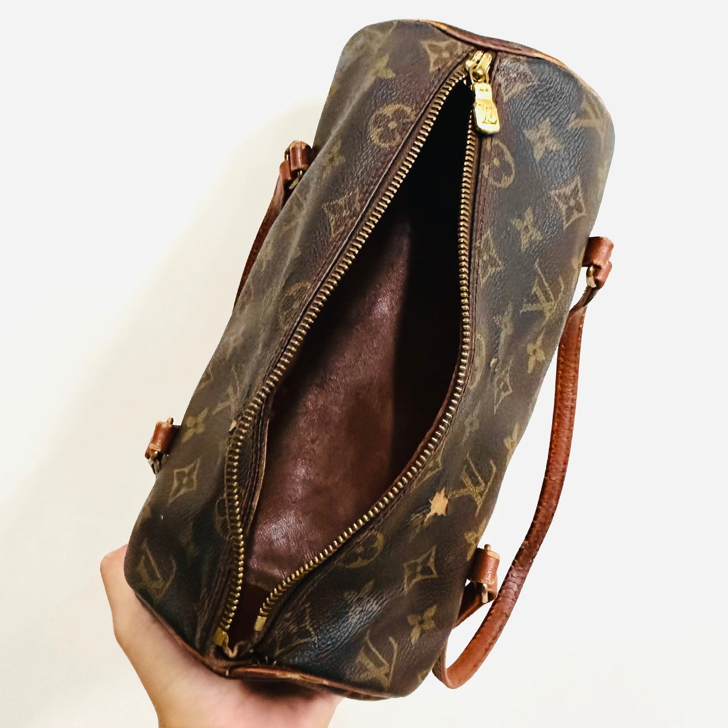 Louis Vuitton LV Monogram Logo Roller Papillon 26 GHW Shoulder Vintage Boston Bag