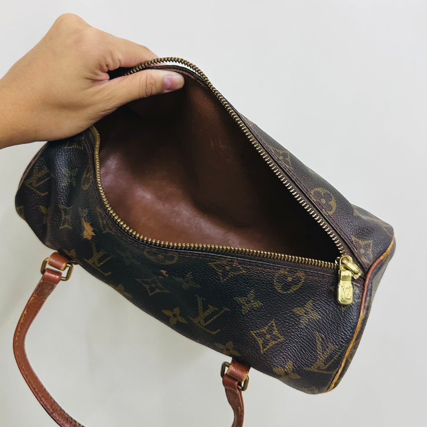 Louis Vuitton LV Monogram Logo Roller Papillon 26 GHW Shoulder Vintage Boston Bag